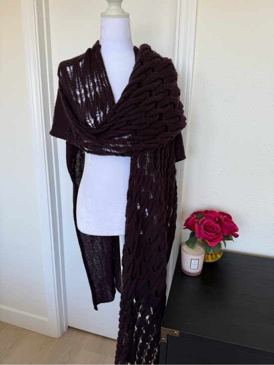 Free People Sweaters - Free People Long Open-Knit Duster Cardigan in Plum OS Preloved